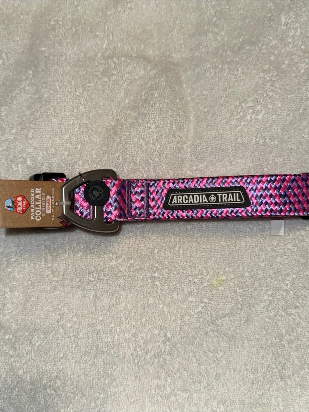Arcadia Trail Pink and Purple Paracord Dog Collar